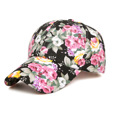 

Guttavalli Vintage Rose Flowres Cotton Baseball Caps Women Sunhats Soft Charm Popular Sunscreen Men Outdoors Adjustable Soft Hats