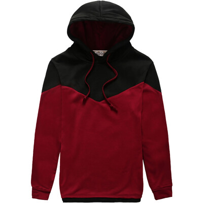 

Zogaa New Autumn&Winter Mens Hoodies Contrast Color Slim Thickened Fleece Hoodies