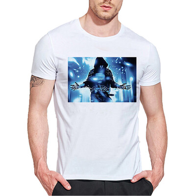 

Mens O Round Neck Casual Short Sleeves Fashion Cotton T-Shirts Man with Super Power Picture Digital Print