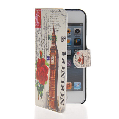 

MOONCASE Scenic Design Leather Side Flip Wallet Card Slot Pouch Stand Shell Back ЧЕХОЛ ДЛЯ Apple iPhone 5 5S