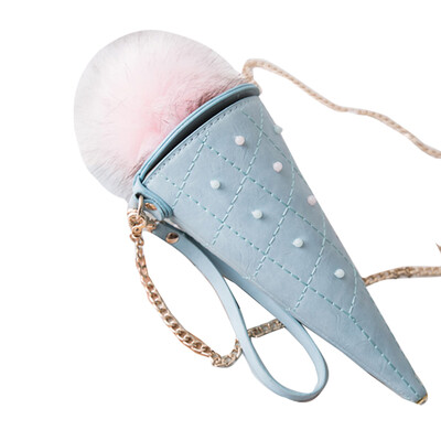 

Ice Cream Coin Purse Women Cross Body Clutch Cosmetic Bag Mirror Metal Chain Storager