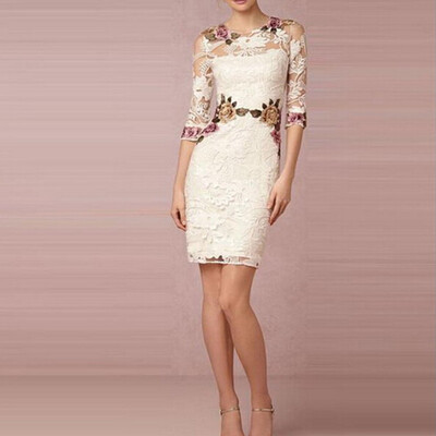 

Lovaru ™ 2015 summer style women fashion mid dress half sleeves o-neck high quality Soft and comfortable dress hot sale