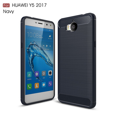 

Goowiiz Phone Case For Huawei Y5 2017Y6 2017Nova Young Fashion Slim Carbon Fiber TPU Soft Silicone Prevent falling