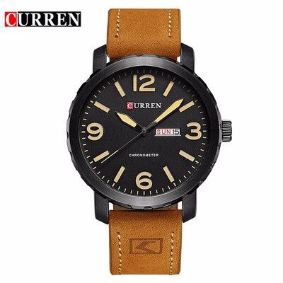 

Curren Watches 2017 mens watches top brand luxury relogio masculino curren watch Quartz leather band Wristwatch 8273