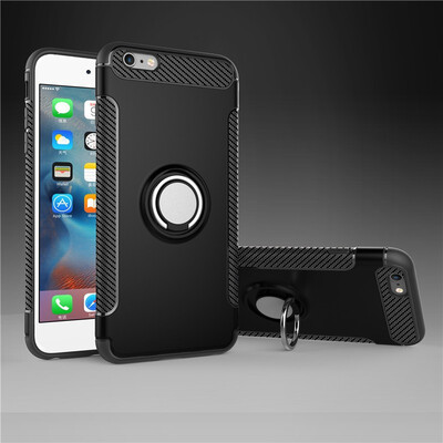 

Fecoprior Back Cover For iPhone 6 6S 47inch Case Car Holder Stand Hard PC Silicon Ring Suction Bracket Celulars