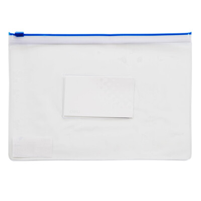 

Flexible deli 5524 A5 transparent waterproof zipper bag file bag file file 12 loaded