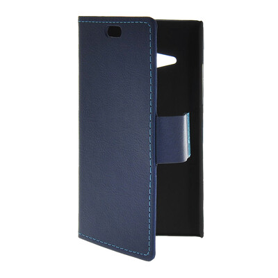 

MOONCASE Slim Leather Side Flip Wallet Card Slot Pouch with Kickstand Shell Back чехол для Nokia Lumia 730 Blue