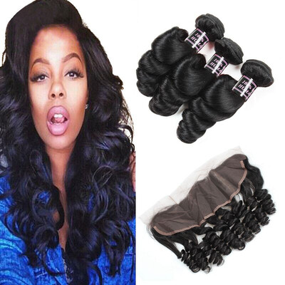 

Ishow Hot Seling 7A Brazilian Loose Wave Frontal Closure With Bundles 13x4 Ear To Ear Lace Frontal Closure With 3Bundles