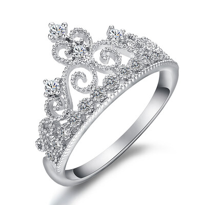

Yoursfs Princess Crown Ring For Women Tiny Cubic Zirconia CZ Accented Fashion Ring