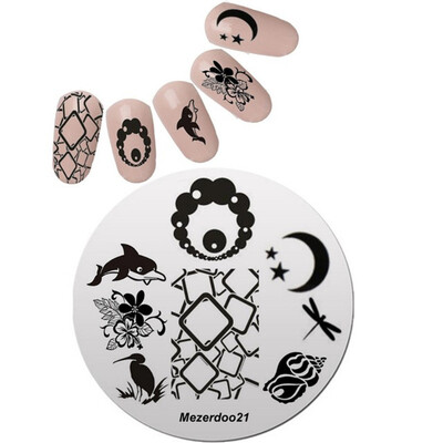

Dolphin Nail Art Stamp Template 3D Conch Grids Pattern Polish Printing Stamping Plates Beauty Stencils for Nails Mezerdoo21