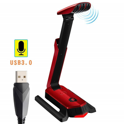 

GM-290 Multifunctional Desktop USB Microphone Flexible Mic for PC Laptop PS4 Gaming Chatting Meeting Podcast Recording