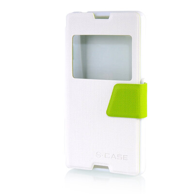 

MOONCASE View Window Leather Side Flip Pouch Ultra Slim Shell Back ЧЕХОЛ ДЛЯ Sony Xperia E3 White