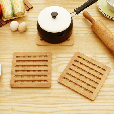 

【Jingdong Supermarket】 Ou Run Zhe insulation mat bamboo square table pot pad 3 installed