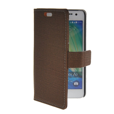 

MOONCASE Slim Leather Side Flip Wallet Card Slot Pouch with Kickstand Shell Back Case Cover for Samsung Galaxy A3 Coffee