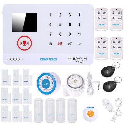 

Romacci OWSOO 433MHz Wireless Auto-dial 3G SMS Alarm Security System Water Door Sensor LCD Display Wired Siren Kit Phone App