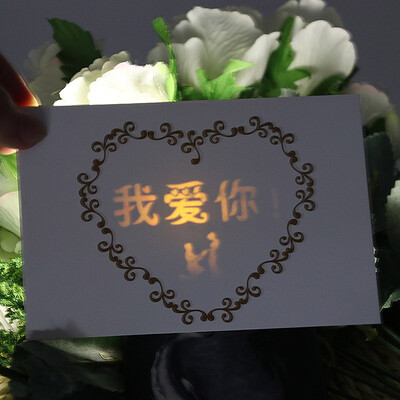 

Extreme space JDKJ creative invisible greeting card postcard light Tibetan character romantic Chinese Valentines Day confession tools holiday mystery blessing card 1