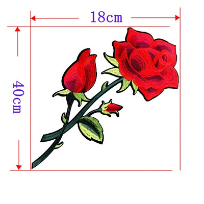 

twilingh Patches Sewing On Iron-On Accessories Red Flower Embroidered Sequined Patches For Women Wedding Dress Clothing