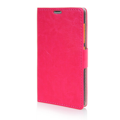 

MOONCASE Leather Wallet Flip Card Slot Pouch Stand Shell Back Case Cover for Nokia Lumia 535 Hot pink