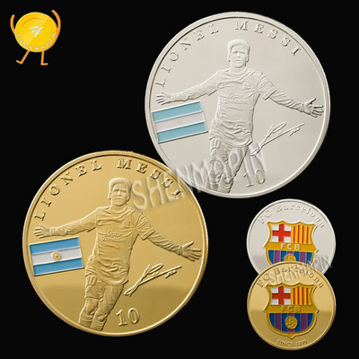 

Messis football coin Barcelona football World Cup super star messi coins football star collection
