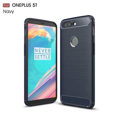 

Goowiiz Phone Case For OnePlus 55T Fashion Slim Carbon Fiber TPU Soft Silicone Prevent falling