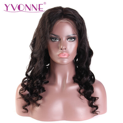 

YVONNE Pre Plucked 360 Кружевные парики Loose Wave Hair Hair Wigs 180% Плотность для черных женщин Natural Hairline