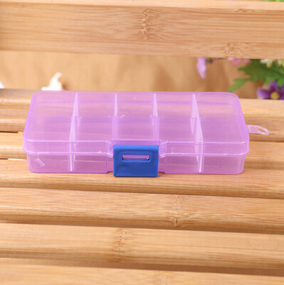 

Cntomlv 10 Grids Plastic Box Adjustable Jewelry Box Beads Pills Nail Art Storage Box Organizer for the office housekeeping