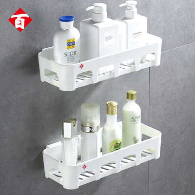 

Baizi bathroom rack plastic bathroom rack free punching installation double layer