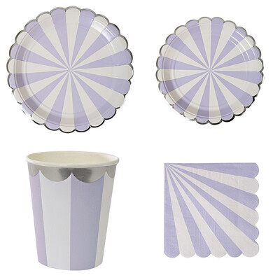 

FANLUS Party Disposable Set 16 Dinner Plates&8 Paper cups Napkins 20 Count Heavyweight Paper Plates for Upscale Wedding