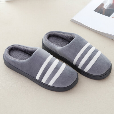 

Winter three bars home floor slippers indoor&outdoor lovers half pack with cotton shoes moon shoes warm cotton mop