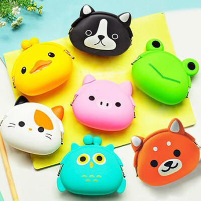 

Kawaii Xmas Birthday Gift Cartoon Animal Silicone Jelly Coin Purse Mini Wallet