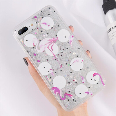 

Glitter Bottle Quicksand Dynamic Phone Case Bling Flowing Sequins Cases For iPhone 8 7 6 6s Plus X