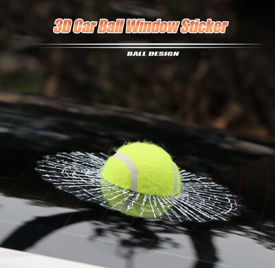 

3D Car Auto Ball Hits Car Body Window Sticker Self Adhesive Tennis Design