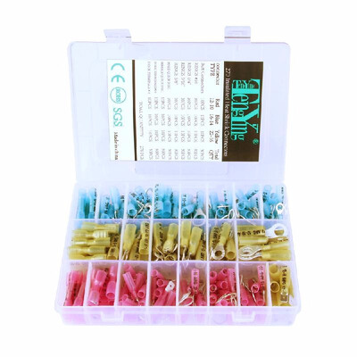 

270 PCS Heat Shrink Wire Connector Kit Electrical Insulated Crimp Marine Automotive Terminals Set