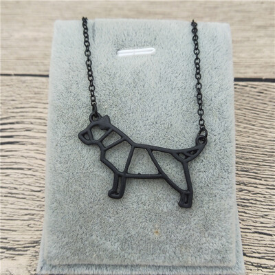 

New Origami Bull Terrier Necklace Bull Terrier Charm Female Male Gift Necklace Fashion Women Jewellery Geometric Jewellery