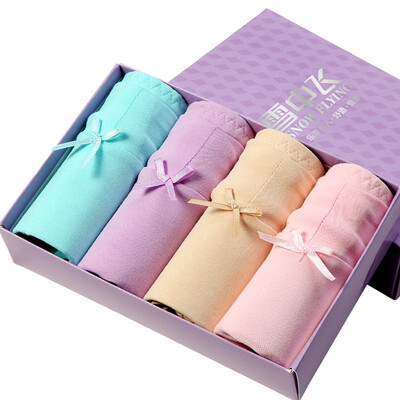 

[супермаркет] Джингдонг Сноу летающего хлопка четыре бутик подарочных коробки ж талии белье сексуальные удобные женские трусы XXNK25042-4 стили CM