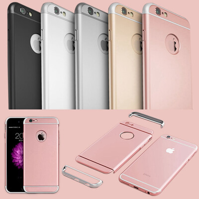 

Luxury Removable 3 in 1 Hard Plastic Case For Iphone 6 6S 47 Iphone 6 6S 55 Rose Gold Case Transparent Original Logo Circle