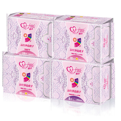 

Nafei sanitary napkins 3D concave&convex cotton napkins day&night long combination of 10 packages of 88 daily 10 6 night with 8 2 longer 6 2
