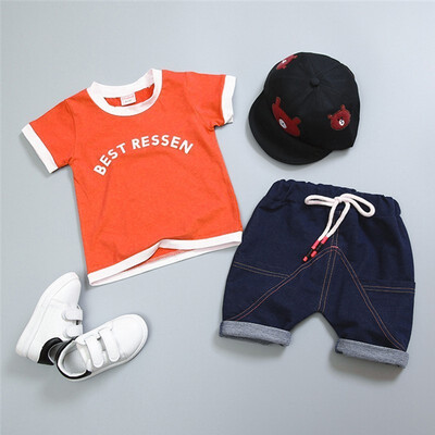 

Fashion Summer Children Boys Girls Clothes Kids Cotton Letter T-Shirt Short 2PcsSets Toddler Clothing Sets Infants Tracksuits