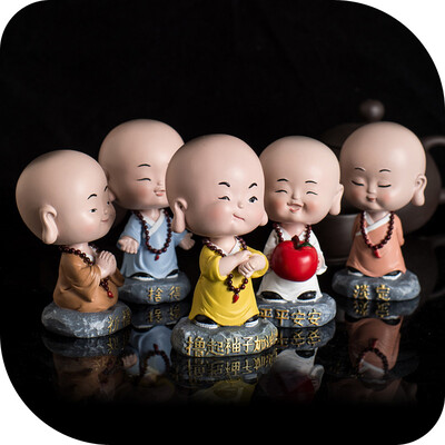 

Guangyin handyin handmade car decoration car supplies fashion cartoon shaking head small monk car decoration craft gift calm