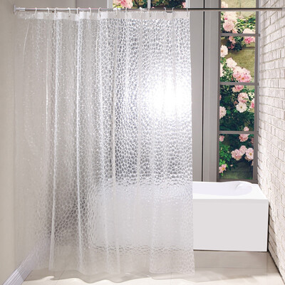 

Yuhuaze 3D water cubic shower curtain thickening EVA bathroom waterproof shower curtain translucent bathroom curtain 180180cm