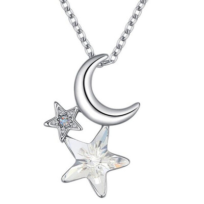 

Top Quality Crystals From Swa Elements Star Charm Necklace Chain Fashion Jewellery Nickel Free Pendant Party Accessories 26282
