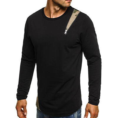 

Men Long Sleeve Slim Fit Shirt Cotton Camo Pullover Tops