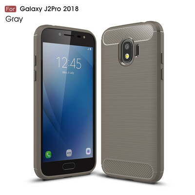 

Goowiiz Phone Case For Samsung Galaxy J2 Pro 2018 Fashion Slim Carbon Fiber TPU Soft Silicone Prevent falling