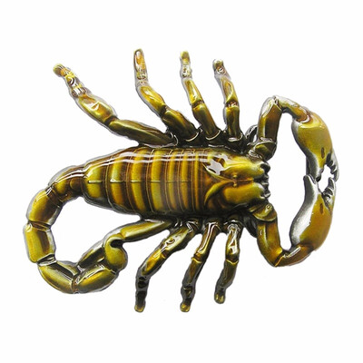 

New Vintage Scorpion Yellow Enamel Belt Buckle Gurtelschnalle Boucle de ceinture