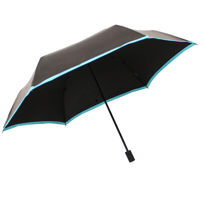 

Paradise umbrella sunscreen UPF50 carbon fiber black silk Liang glue dyed three fold pencil sunny umbrella umbrella lake blue edge 31016ELCJ