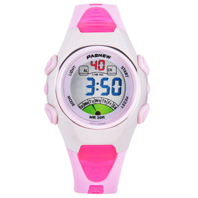 

Pursuit Cattle (PASNEW) electronic watch girls girls sports watch fashion multi-function luminous running seconds timer waterproof watch PSE-219 silver black