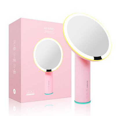 

AMIRO Makeup Mirror O Series Small Powder Mirror Smart LED Beauty Mirror Sunlight Desktop Makeup Mirror Plug-in