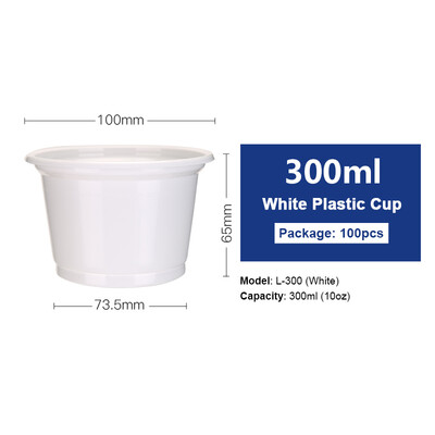 

OTOR Ice Cream Bowl Disposable Plastic Cup with Lid Take Away Food Container for Dessert Fast food Bento Soup 300250ml 100pcs