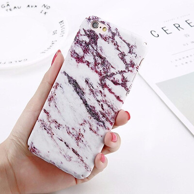 

Abstract Marble Stone Image Phone Case For iPhone 6 6s 7 8Plus Flower Leaf Back Cover Hard PC Cases