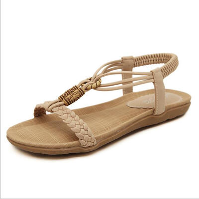 

New Bohemian style sandals Flat sandals Beaded Large size shoes